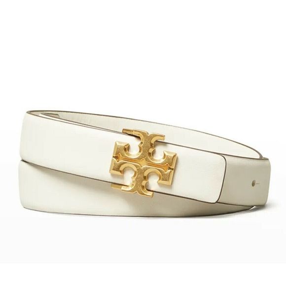 Tory Burch Kira Accessories - Tory Burch Kira Leather Belt in New Ivory /Gold Size Small S New with Tags